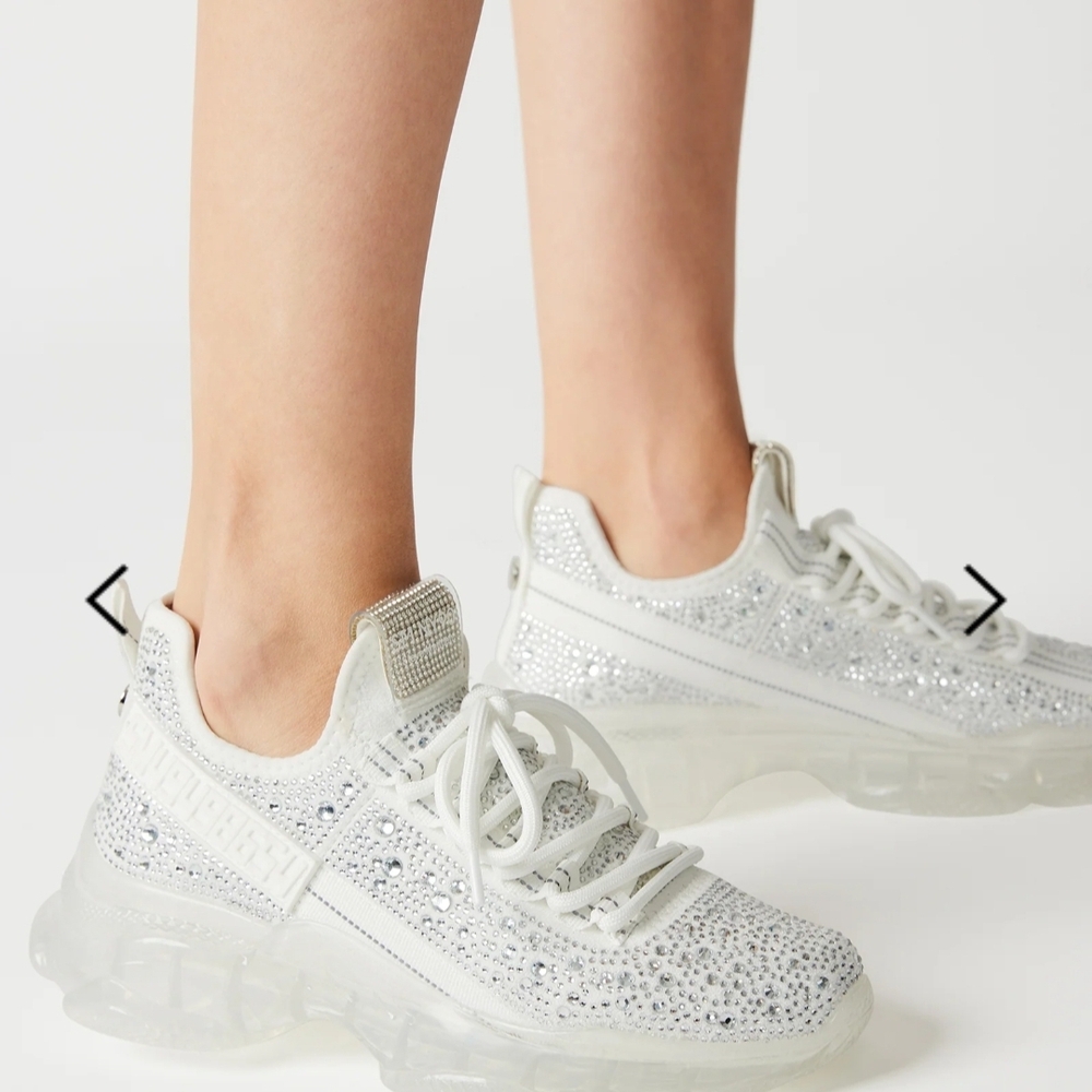 Steve Madden White Sparkle Sneakers